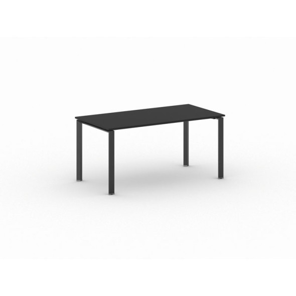 Konferenztisch, Besprechungstisch INFINITY 160x80 cm, Graphit, schwarzes Fußgestell