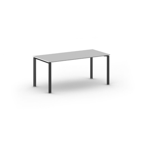 Konferenztisch, Besprechungstisch INFINITY 180x90 cm, grau, schwarzes Fußgestell