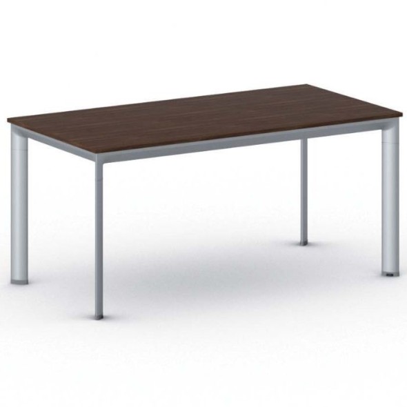 Konferenztisch, Besprechungstisch PRIMO INVITATION 1600 x 800 mm, graues Fußgestell, Nussbaum