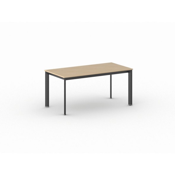 Konferenztisch, Besprechungstisch PRIMO INVITATION 1600 x 800 mm, schwarzes Fußgestell, Buche