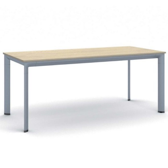 Konferenztisch, Besprechungstisch PRIMO INVITATION 1800 x 800 mm, graues Fußgestell, Eiche natur