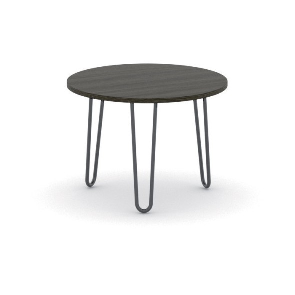 Konferenztisch rund SPIDER, Durchmesser 60 cm, schwarzes Fußgestell, Platte Wenge