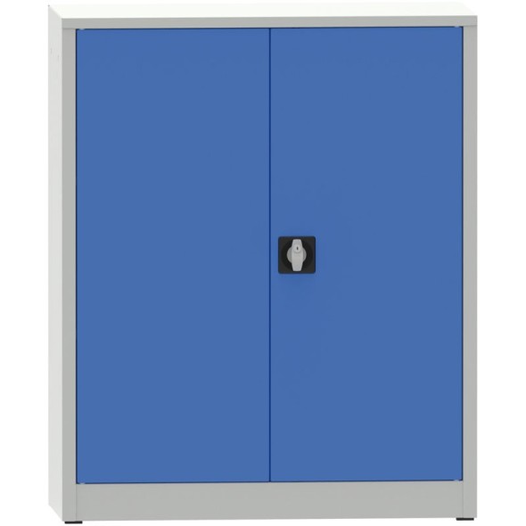 KOVONA JUMBO Werkstattregalschrank, 2 Einlegeböden, verschweißt, 1150 x 950 x 500 mm, grau/blau