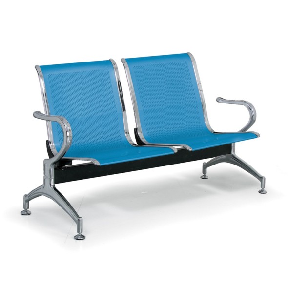 Kovová lavica do čakární STRONG, 2-sedadlo, modrá