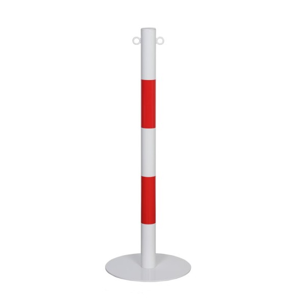 Kovový zahradzovací stĺpik, výška 1000 mm, červená/biela
