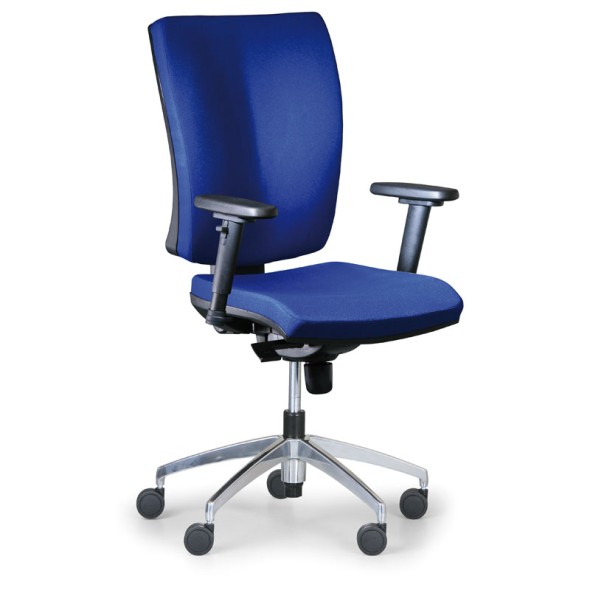 Krzesło biurowe LEON PLUS, niebieski - stalowy krzyż