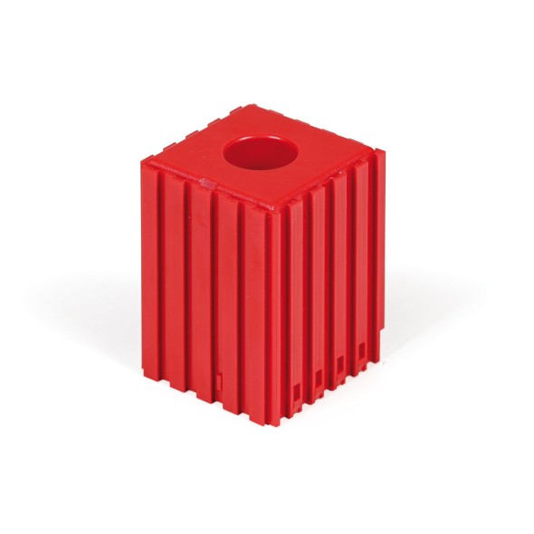 Kunststoff-Werkzeugkasten mit Zylinderschaft D20, Modul 5x5, 1 Hohlraum, rot