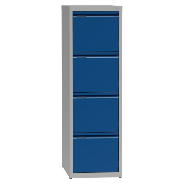 Metalowa szafa kartotekowa A4, 4 szuflady, niebieske