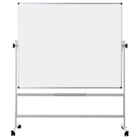 Mobilná otočná obojstranná biela popisovacia tabuľa, magnetická, 1800 x 1200 mm