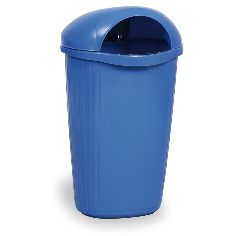 Mülleimer auf Pfosten DINOVA für draußen, 50 l, blau
