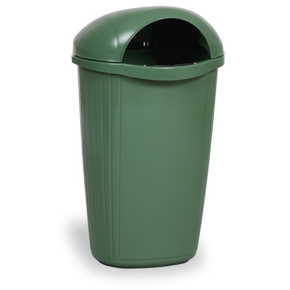 Mülleimer auf Pfosten DINOVA für draußen, 50 l, dunkelgrün