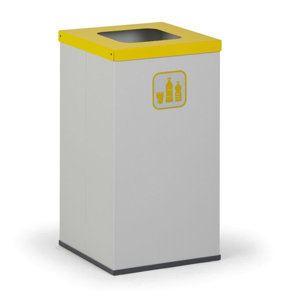 Mülleimer für mülltrennung, 42 l, ohne Innenbehälter, grau/gelb