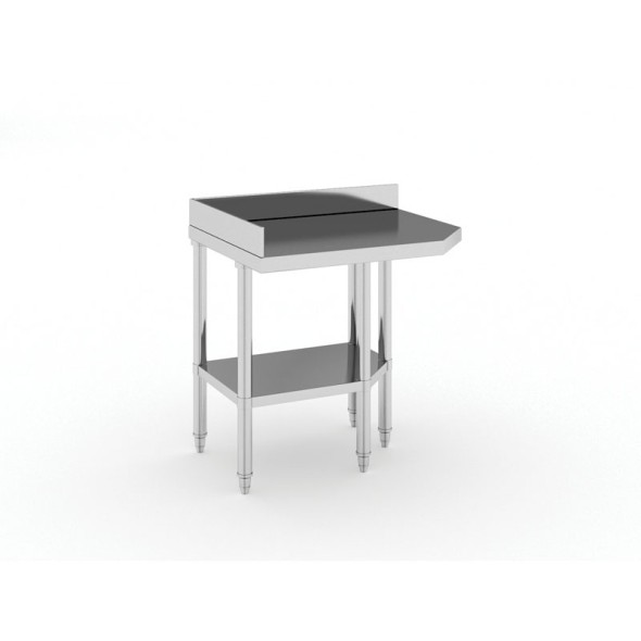 Narożny stół roboczy ze stali nierdzewnej, 900 x 600 x 850 mm