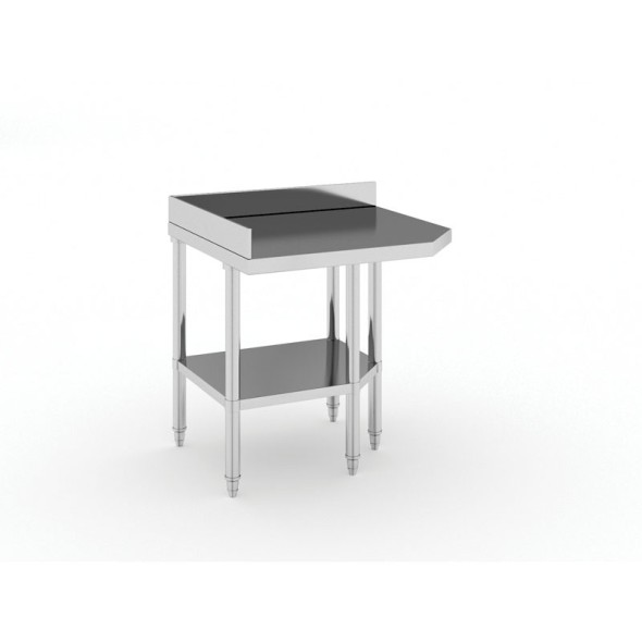 Narożny stół roboczy ze stali nierdzewnej, 900 x 800 x 850 mm