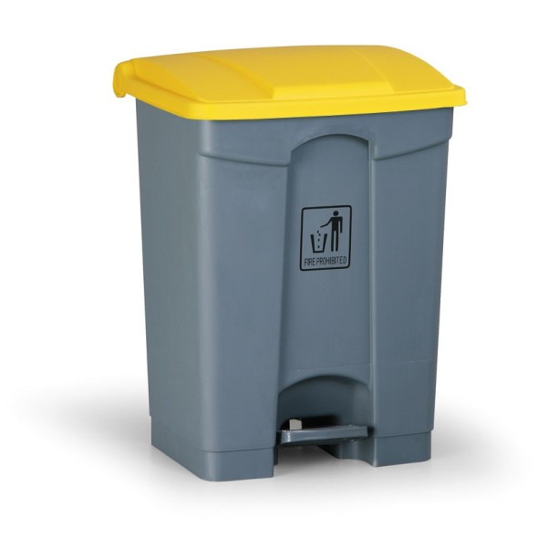 Nášľapný viacúčelový kôš na odpadky 68 litrov, 480 x 330 x 560 mm, žltá
