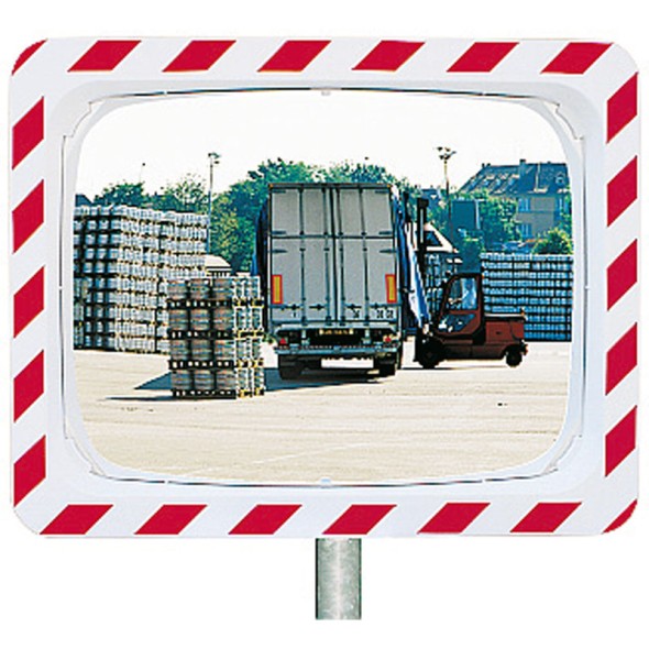 Nerozbitné obdélníkové dopravní zrcadlo, venkovní, 600 x 400 mm
