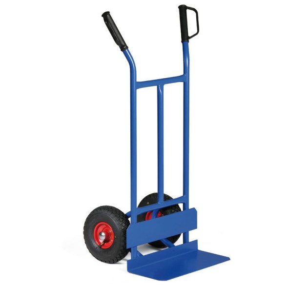 Oceľová rudla - ručný vozík s ochranou kolies, 200 kg, plné gumené kolesá