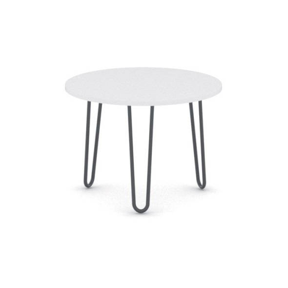 Okrągły stół kawowy SPIDER, średnica 600 mm, czarny stelaż, blat biały
