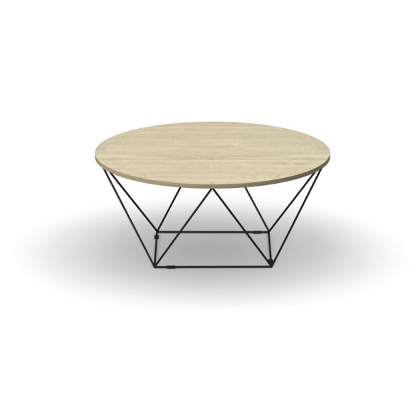 Okrągły stół kawowy WIRE, średnica 1050 mm, naturalny dąb