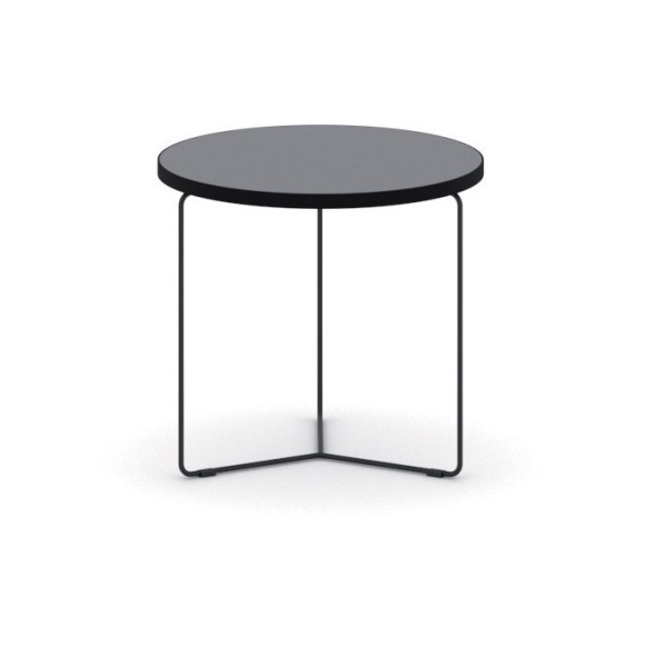Okrúhly konferenčný stôl TENDER, výška 380 mm, priemer 500 mm, grafitová
