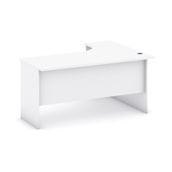 Písací stôl ergonomický MIRELLI A+, ľavý, biela