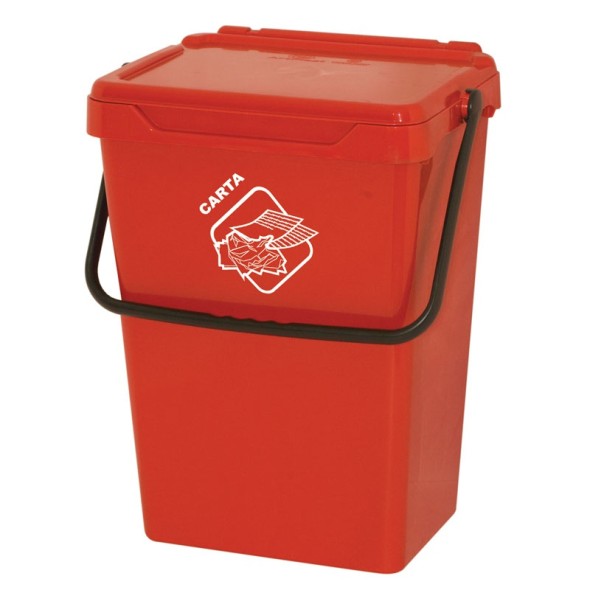 Plastik Mülleimer für mülltrennung, 35 l, rot