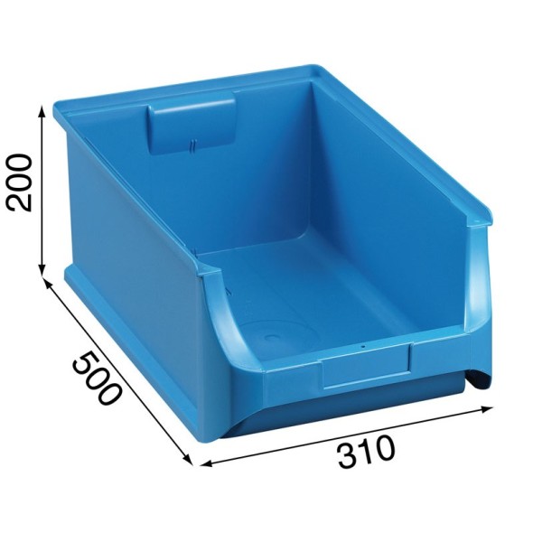 Plastikowe pojemniki PLUS 5, 310 x 500 x 200 mm, niebieskie, 6 szt.