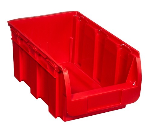 Plastikowy pojemniki COMPACT, 210 x 350 x 150 mm, czerwony