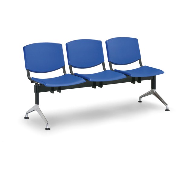 Plastová lavica do čakární SMILE, 3-sedadlo, modrá