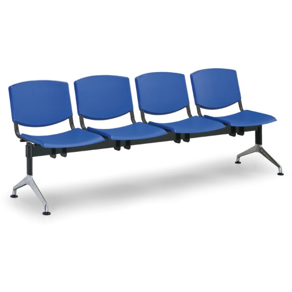 Plastová lavica do čakární SMILE, 4-sedadlo, modrá