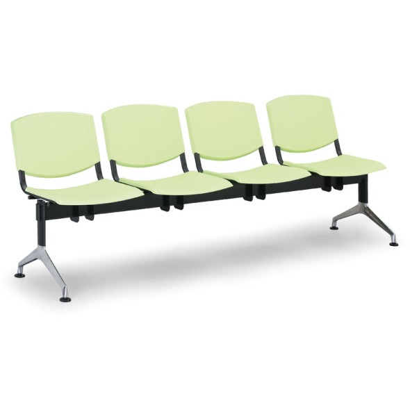 Plastová lavica do čakární SMILE, 4-sedadlo, zelená