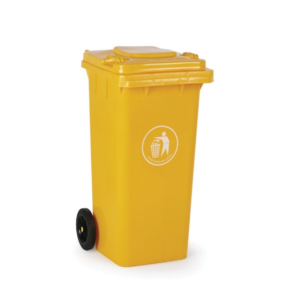 Plastová popelnice na tříděný odpad 120 litrů, žlutá