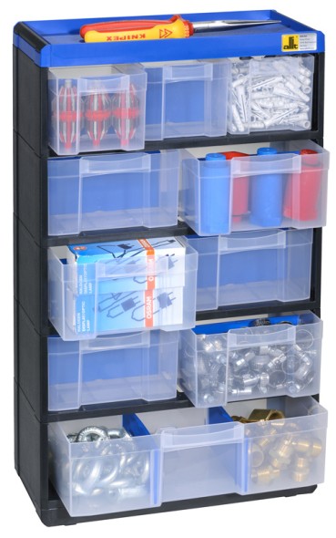 Plastová skrinka so zásobníkmi VarioPlus Pro 53/21, 10 zásuviek