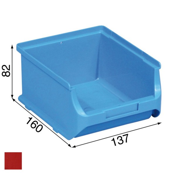 Plastové boxy na drobný materiál - 137 x 160 x 82 mm, červené