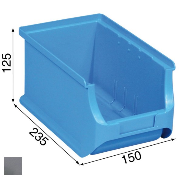 Plastové boxy PLUS 3, 150 x 235 x 125 mm, sivé, 24 ks