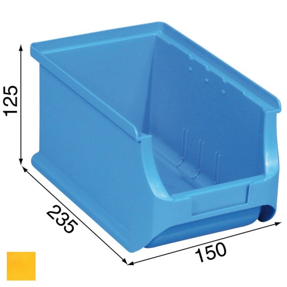 Plastové boxy PLUS 3, 150 x 235 x 125 mm, žlté, 24 ks