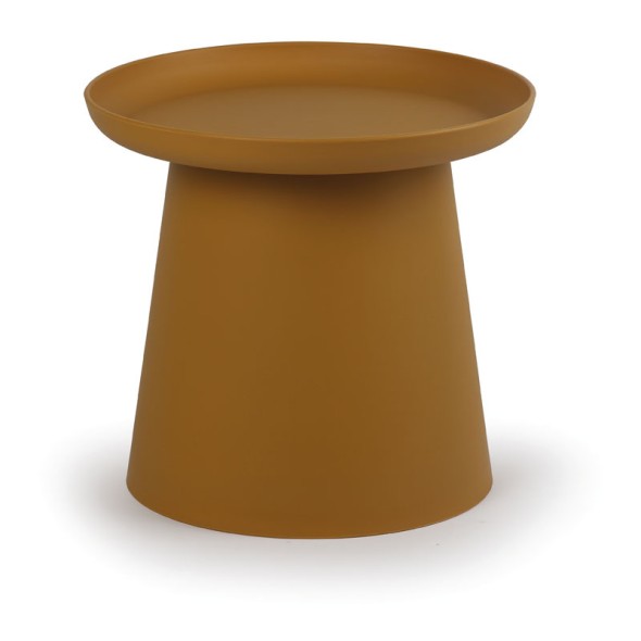 Plastový kávový stolík FUNGO priemer 500 mm, okrový