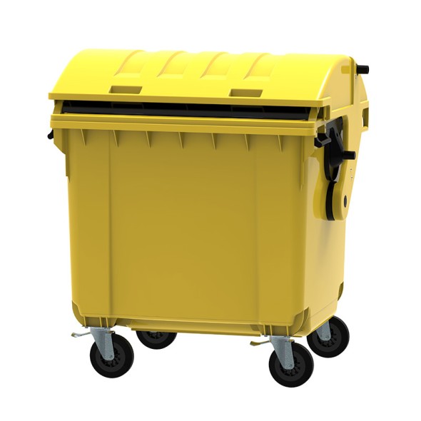 Plastový kontajner na triedený a komunálný odpad CLE 1100, žltý