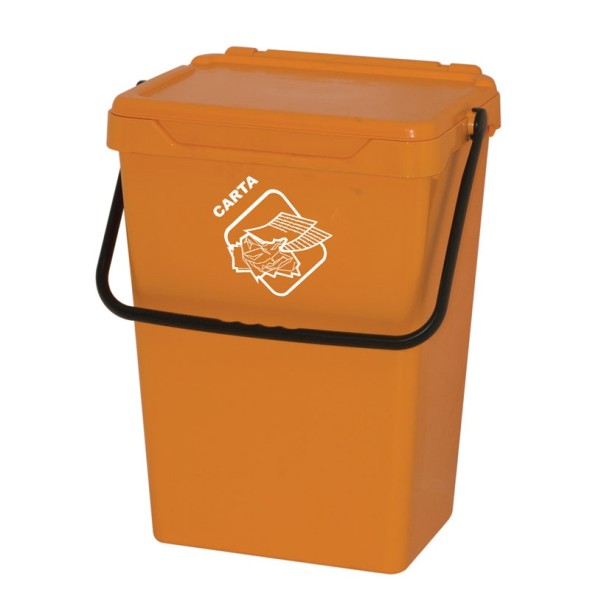 Plastový odpadkový koš pro třídění odpadu, žlutý, 35 l