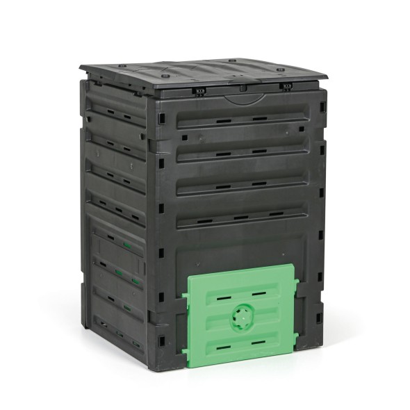 Plastový záhradný kompostér, 450 l, čierny/zelený