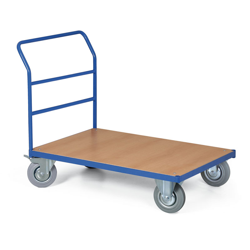 Plattformwagen, Ladefläche 1200 x 800 mm, Tragfähigkeit 200 kg, Rollen 125 mm, grauer Gummi