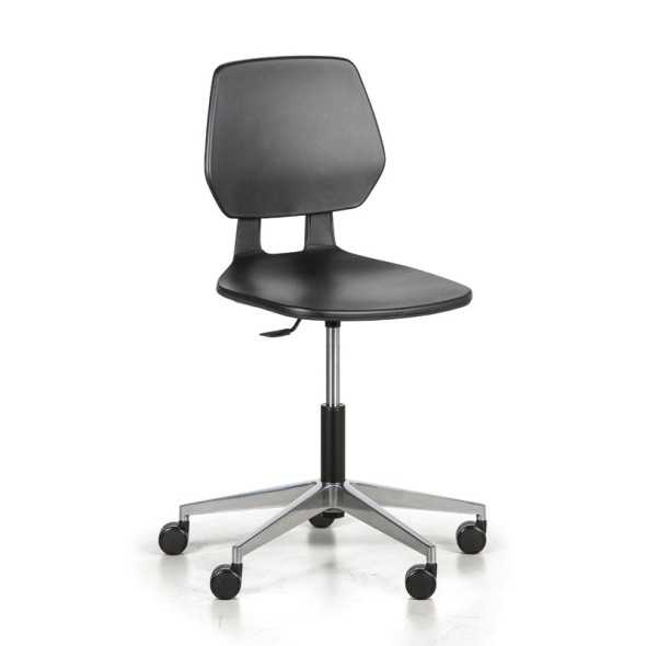 Pracovní židle ALLOY Plast, nízká, na kolečkách, černá