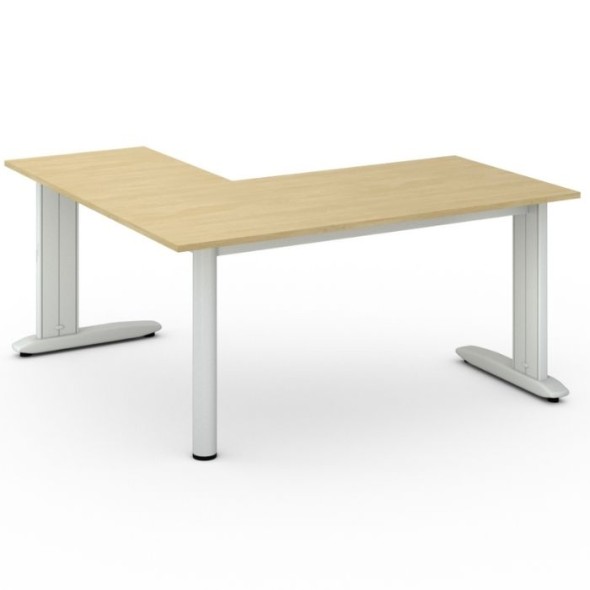 Rohový kancelářský psací stůl PRIMO FLEXIBLE 1600 x 1600 mm, bříza