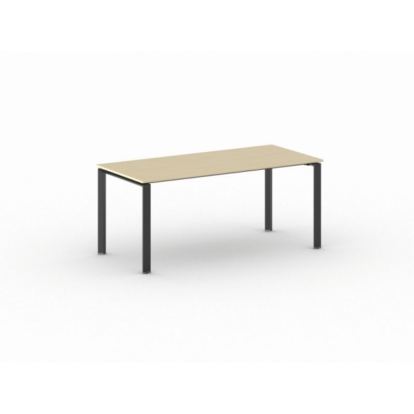 Rokovací stôl INFINITY s čiernou podnožou 1800 x 900 x 750 mm, breza