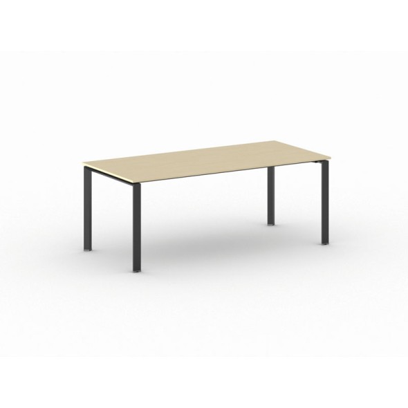 Rokovací stôl INFINITY s čiernou podnožou 2000 x 900 x 750 mm, breza