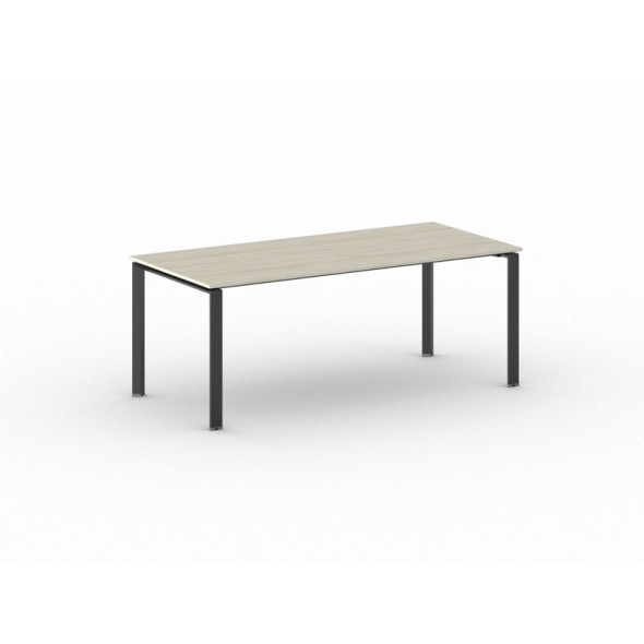 Rokovací stôl INFINITY s čiernou podnožou 2000 x 900 x 750 mm, dub prírodný
