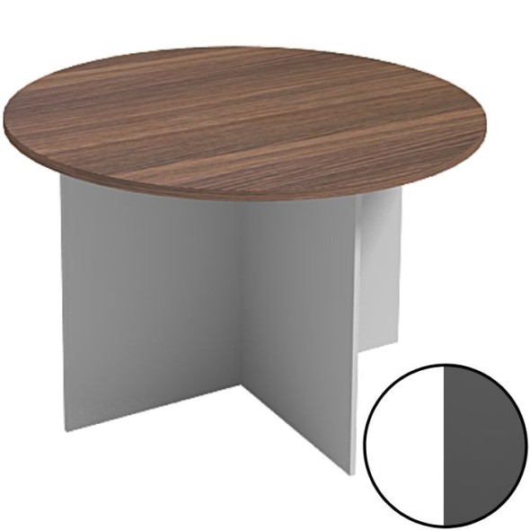 Rokovací stôl s guľatou doskou PRIMO FLEXI, priemer 1200 mm, biela / grafitová