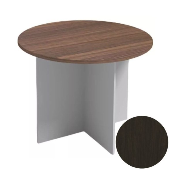 Rokovací stôl s guľatou doskou PRIMO, priemer 1000 mm, sivá / wenge