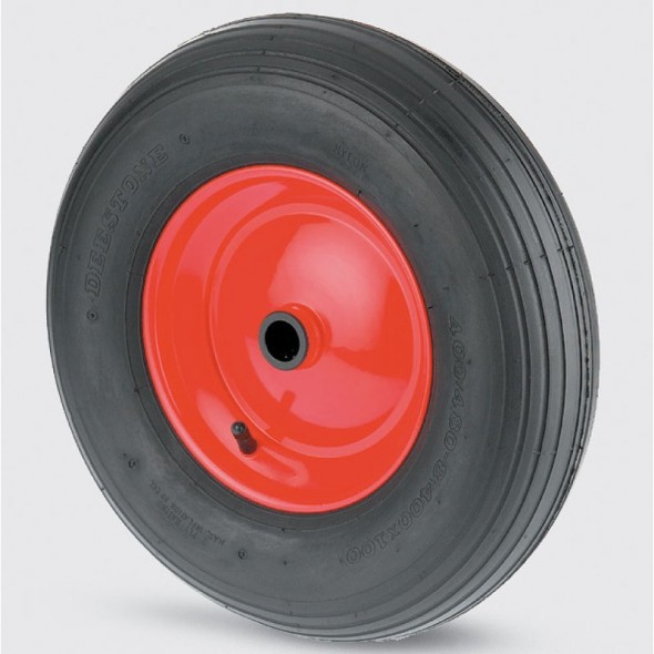 Samostatné koleso 400 mm, kovový disk, čierna pneu