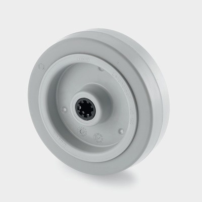 Samostatné koleso, plastový disk, sivá guma, nosnosť 400 kg